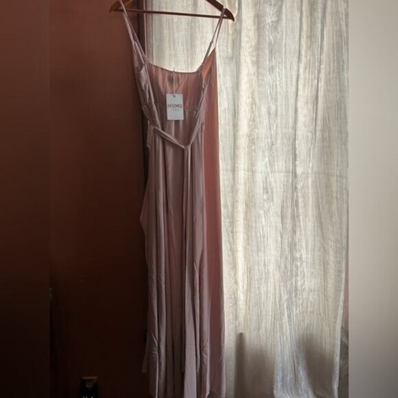 Show Me Your Mumu Liz Maxi Dress Strappy Wrap Dusty Blush Crisp Pink‎ NWT M - Picture 3 of 7